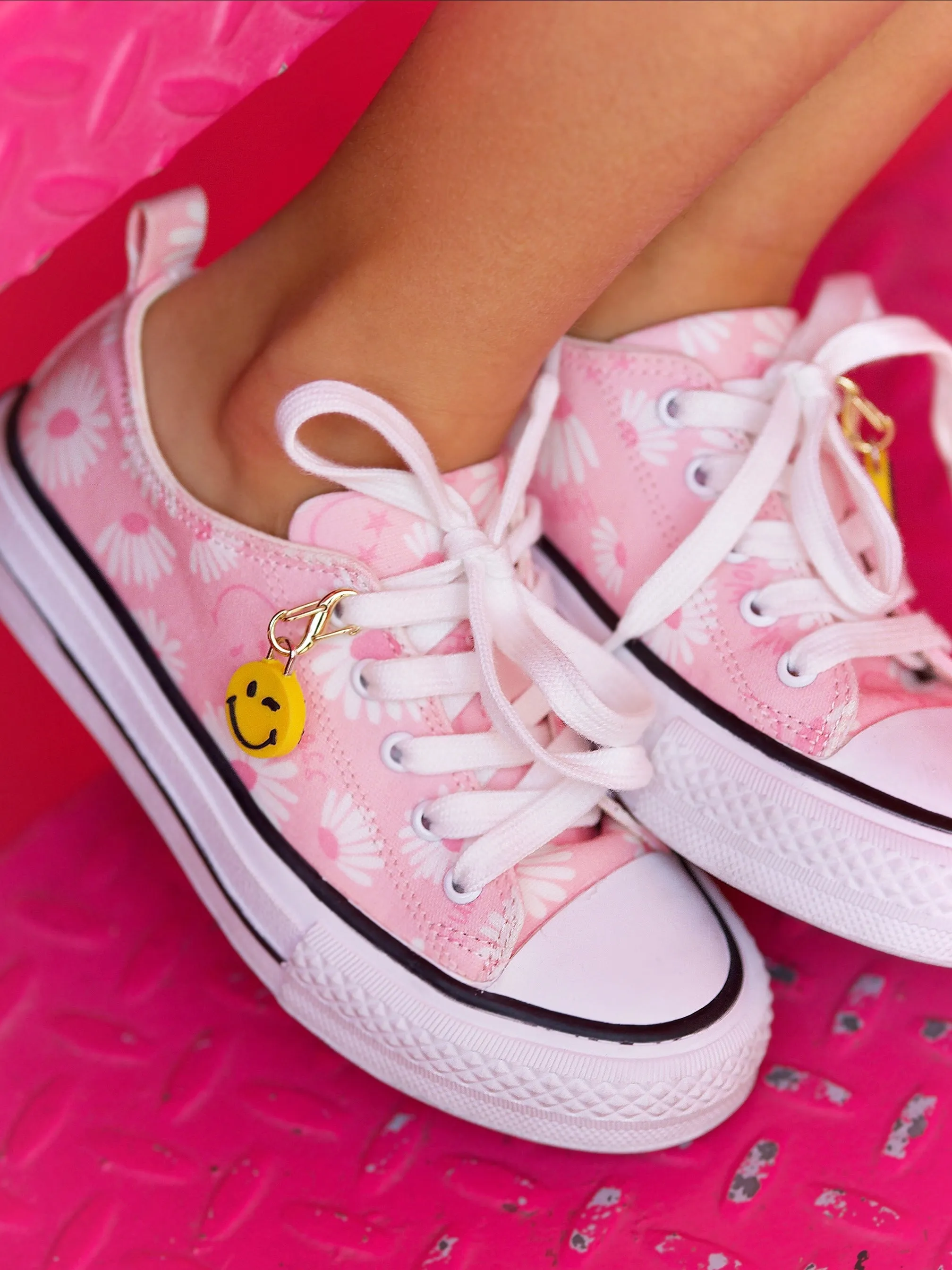 SmileyWorld  Flower Power Pink Canvas Sneakers