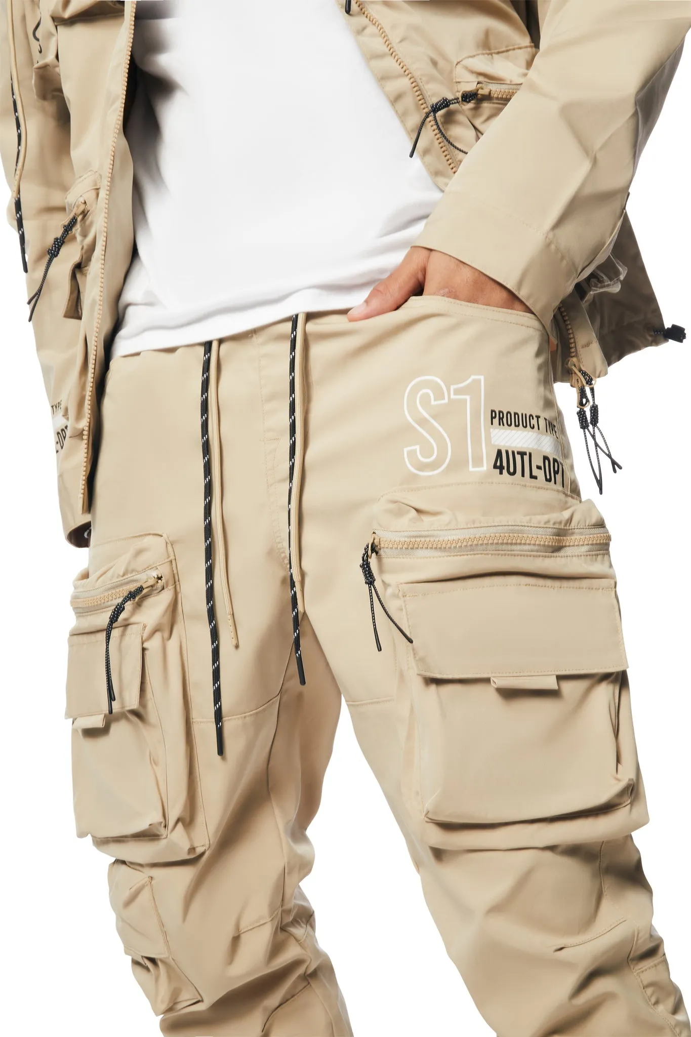 Smoke Rise - Utility Nylon Cargo Pants (Khaki)