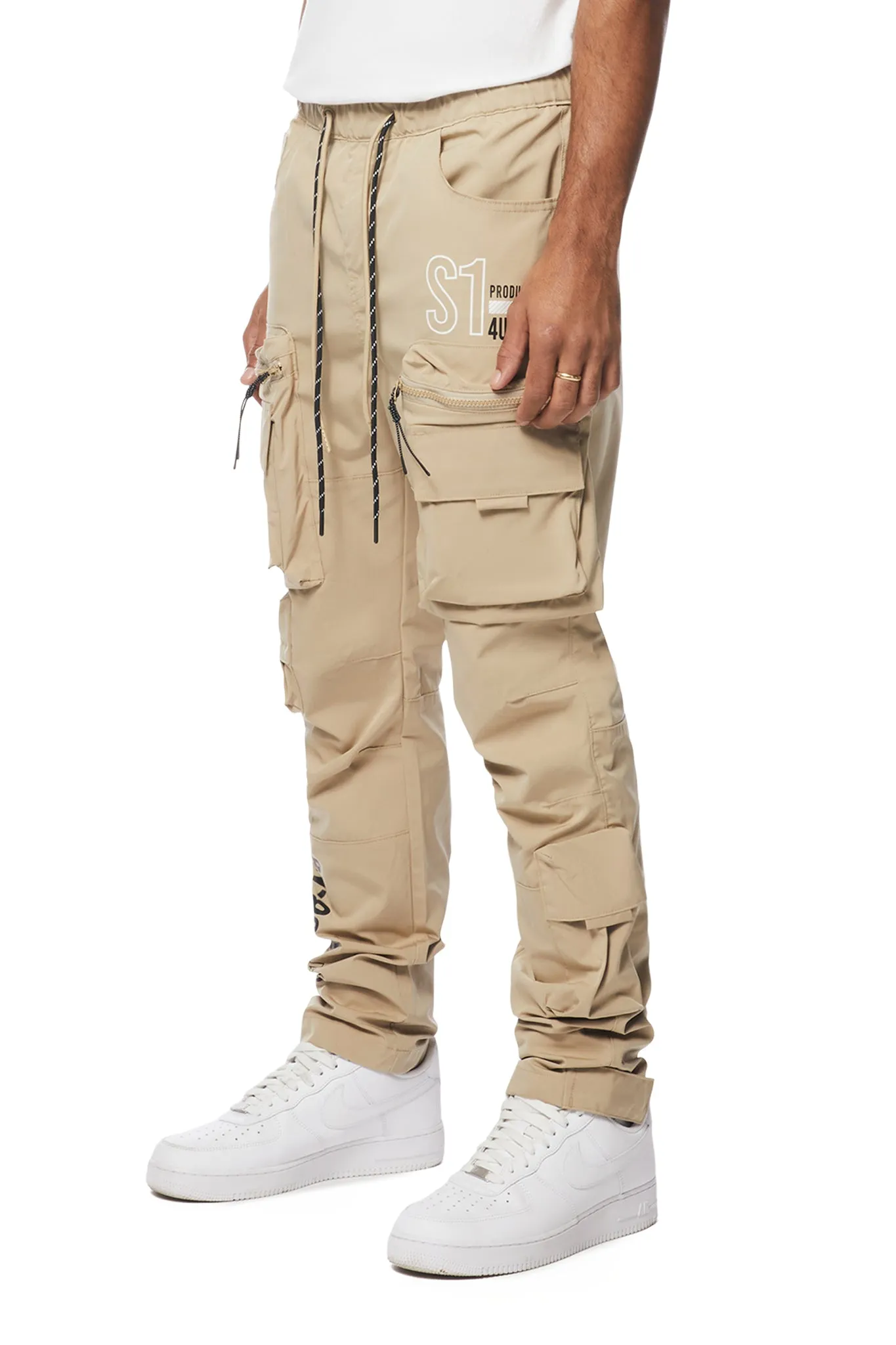 Smoke Rise - Utility Nylon Cargo Pants (Khaki)