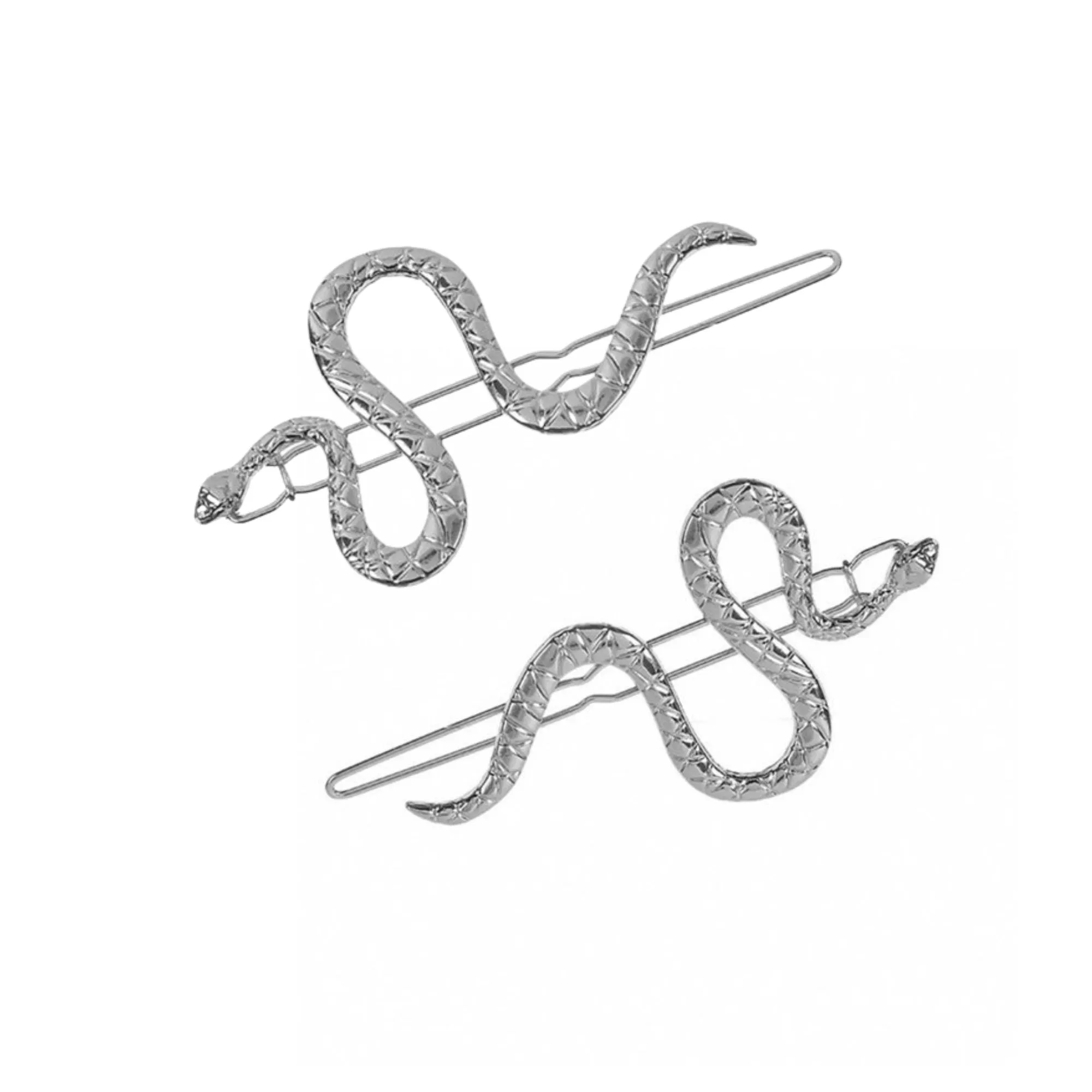 Snake Barrettes in Silver