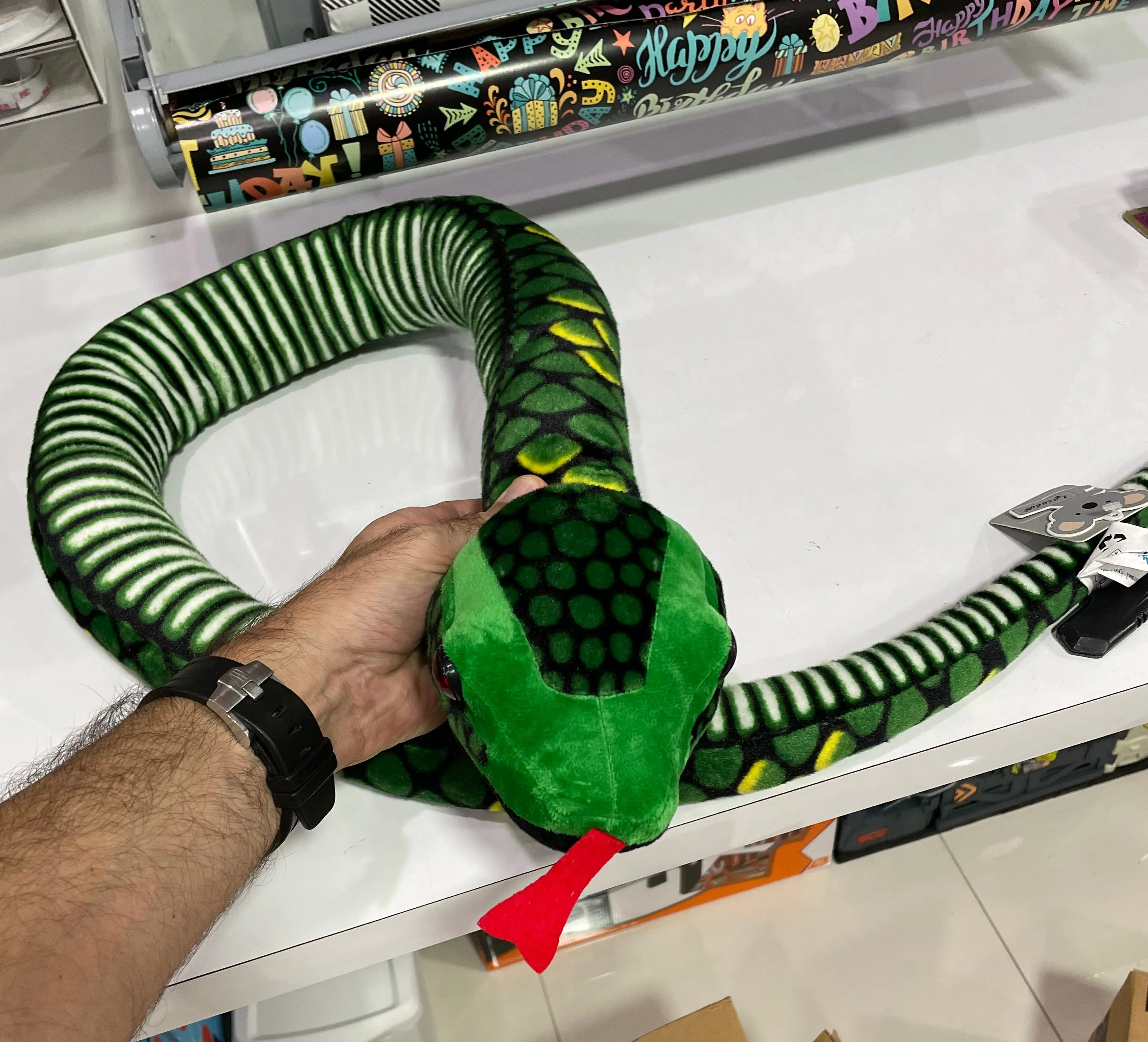 Snake Stuffed Animal Plush Giant Anaconda Realistic Kids Toys Green 67 Inches