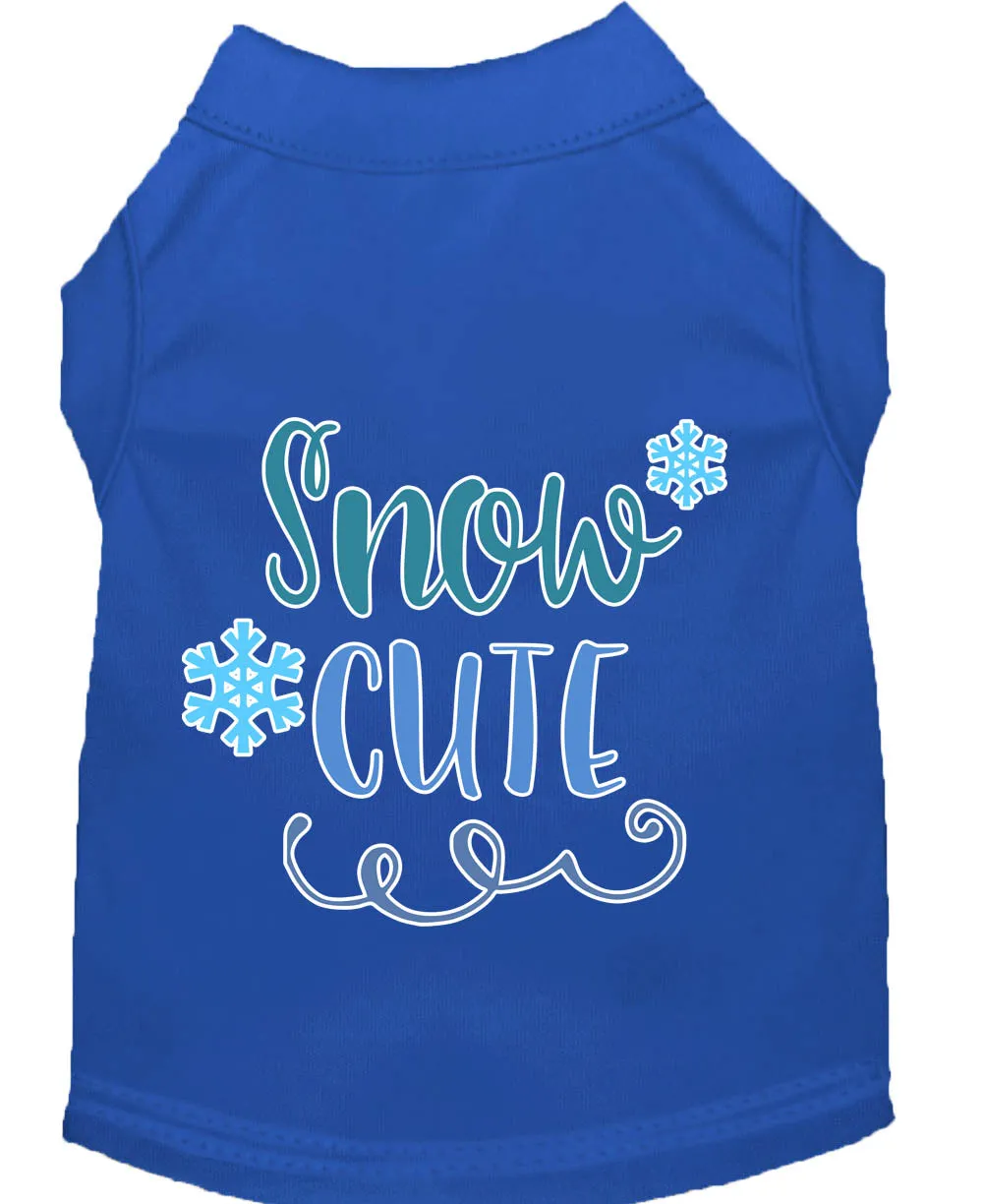 Snow Cute Screen Print Dog Shirt Blue Lg