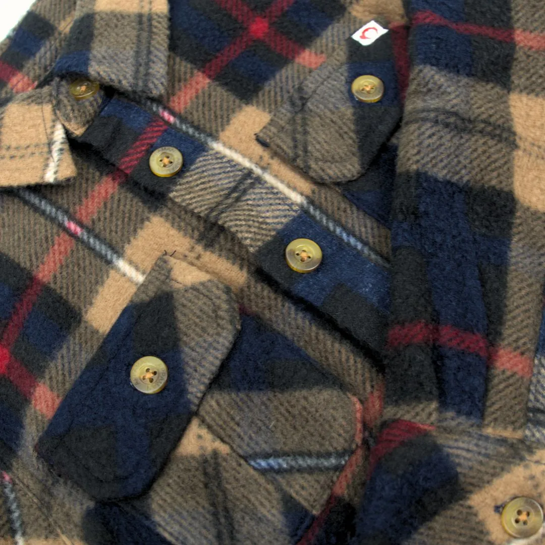 Snow Fleece Shirt | Navy/Khaki Plaid