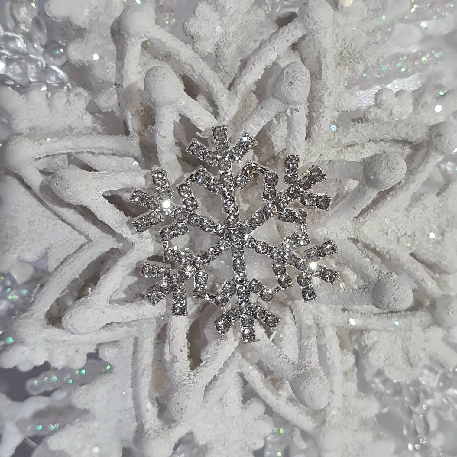 Snowflake bouquet for a Winter wedding bridesmaid by Crystal wedding uk