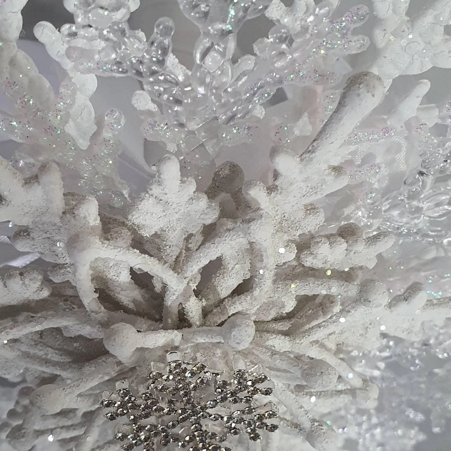 Snowflake bouquet for a Winter wedding bridesmaid by Crystal wedding uk