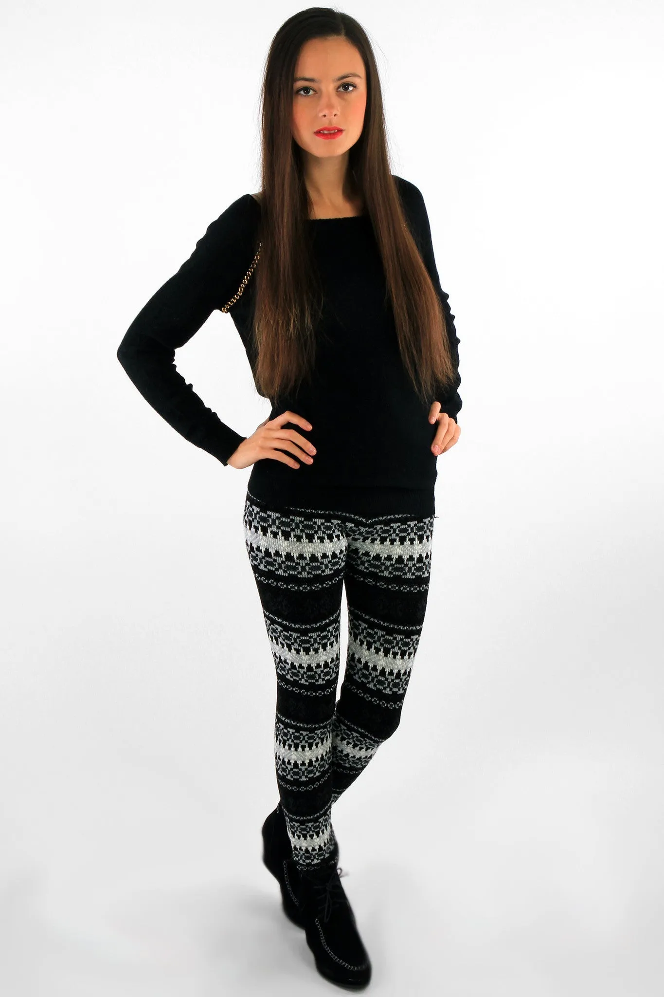 Snowflake Knitted Leggings