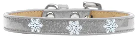 Snowflake Widget Dog Collar Silver Ice Cream Size 20