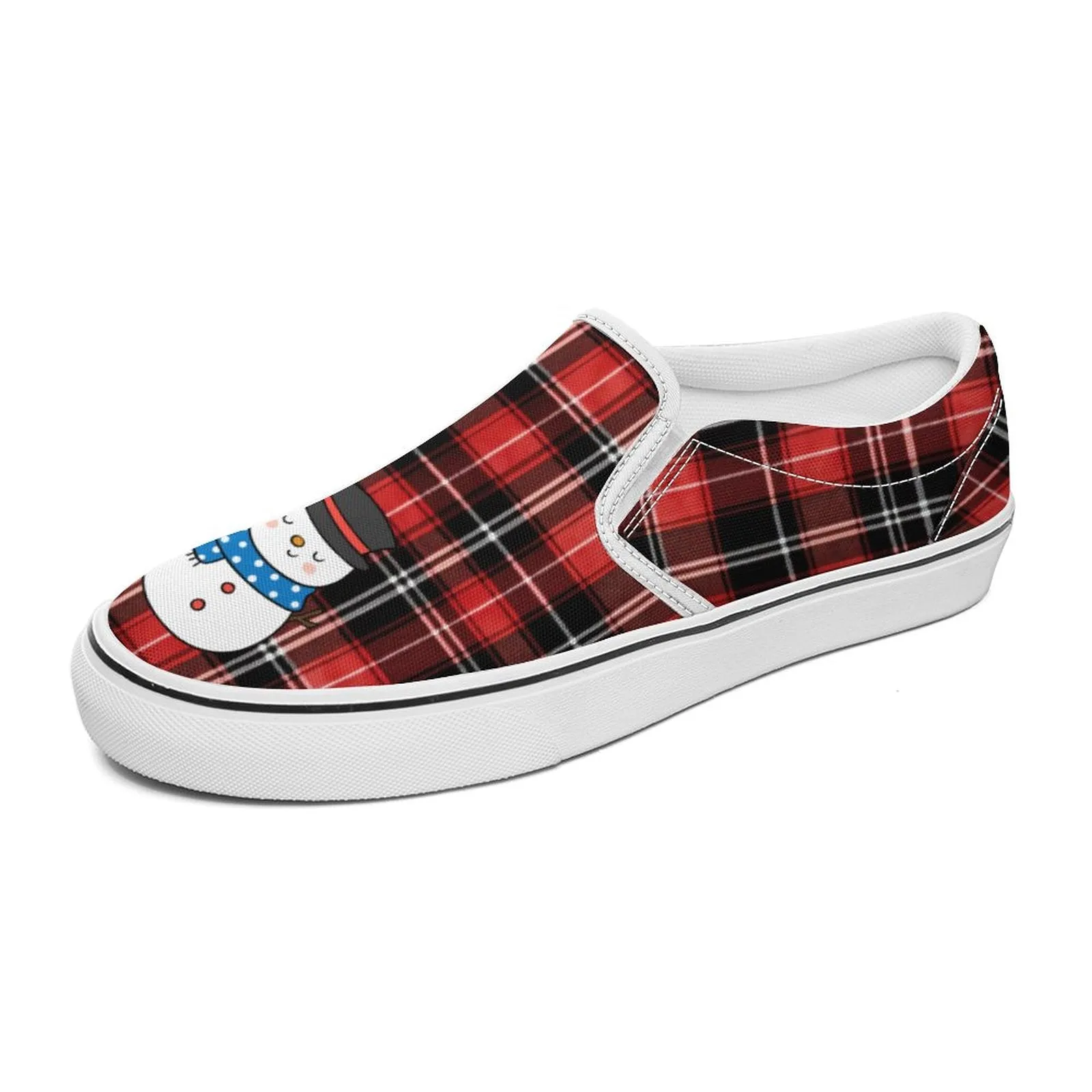 Snowman Printed Slip-on Canvas Shoes  for Christmas, Holiday Season, Gift for Christmas