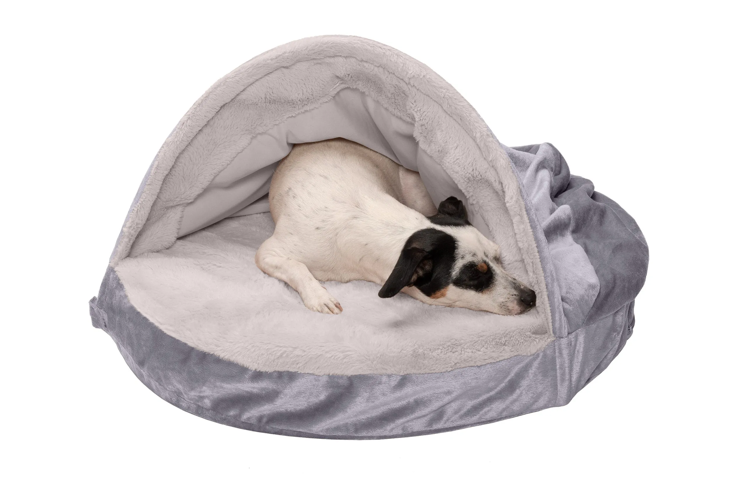 Snuggery Burrow Dog Bed - Wave Fur & Velvet