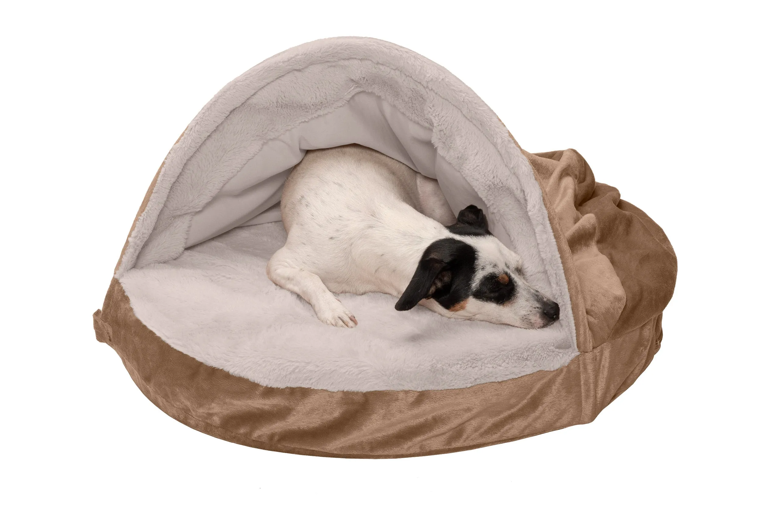 Snuggery Burrow Dog Bed - Wave Fur & Velvet