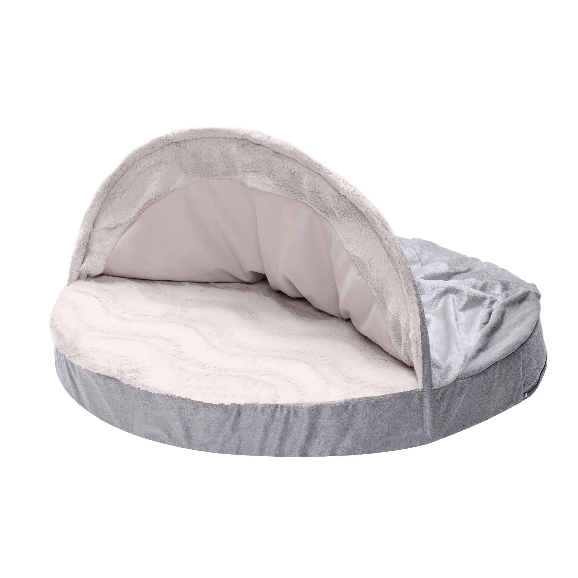 Snuggery Burrow Dog Bed - Wave Fur & Velvet