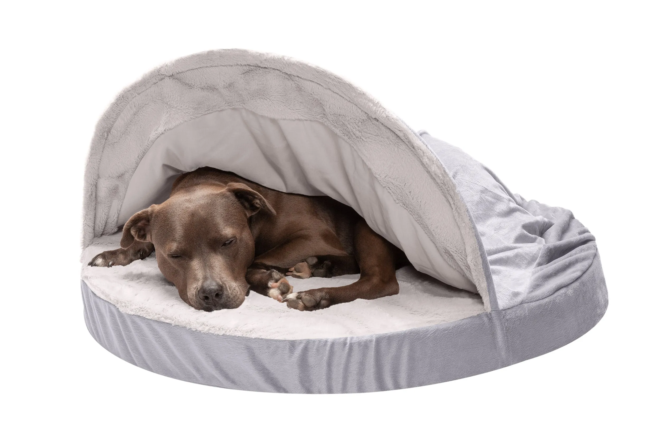 Snuggery Burrow Dog Bed - Wave Fur & Velvet