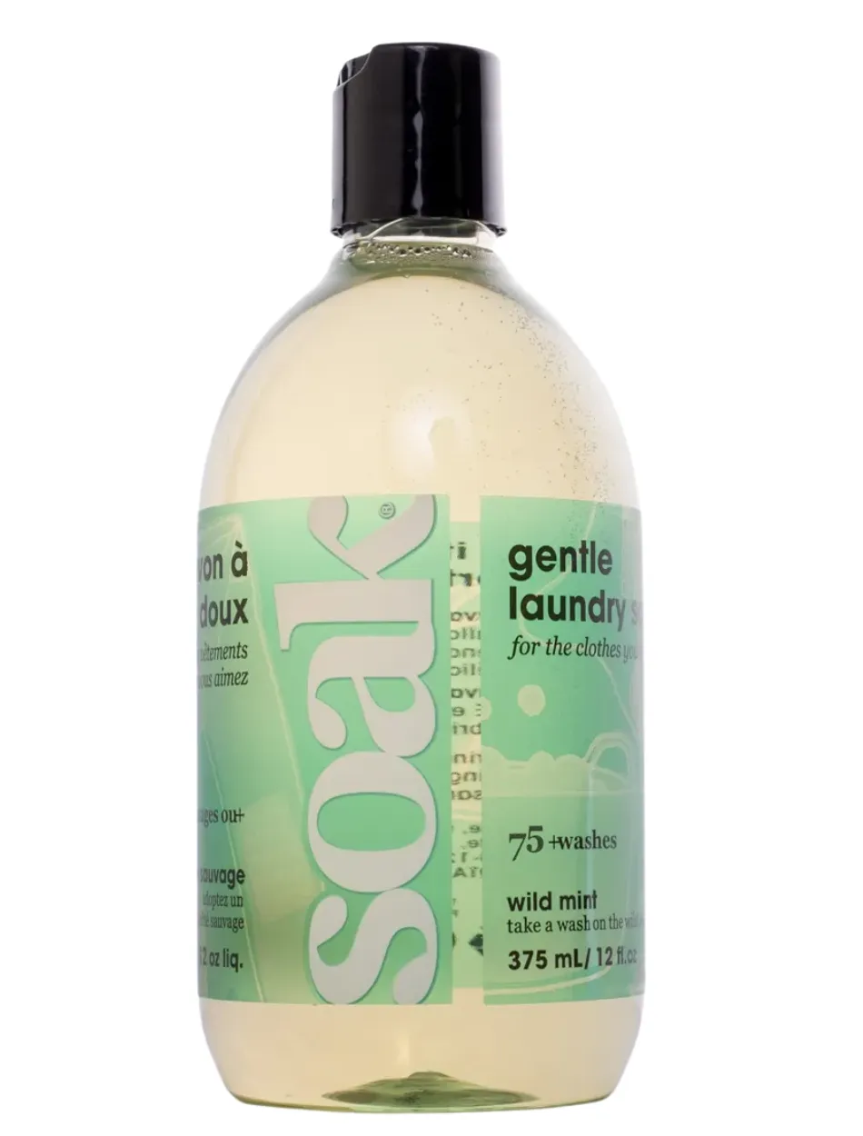 Soak Wash Laundry Fabric Care Rinse Free Hand Wash Laundry Soap 12 Fl.Oz 375Ml. Wild Mint