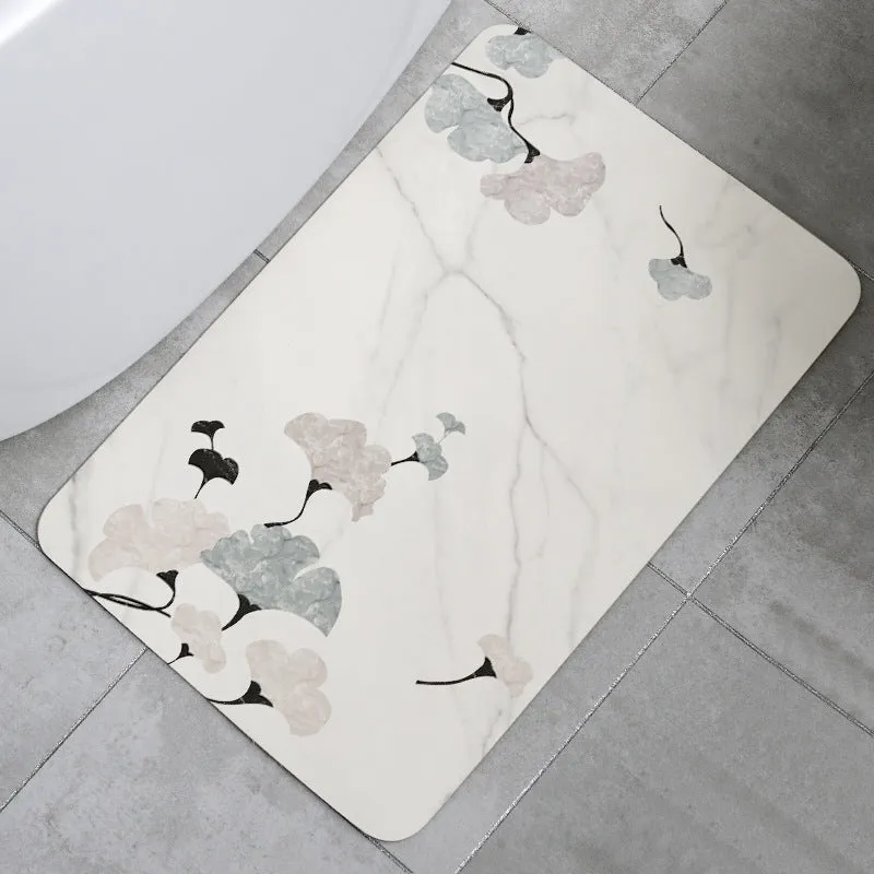 Soft Diatomaceous Earth Non-Slip Bath Mat-Ginkgo