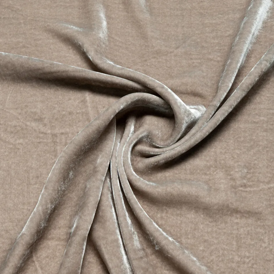 Soft Taupe Silk Blend Velvet