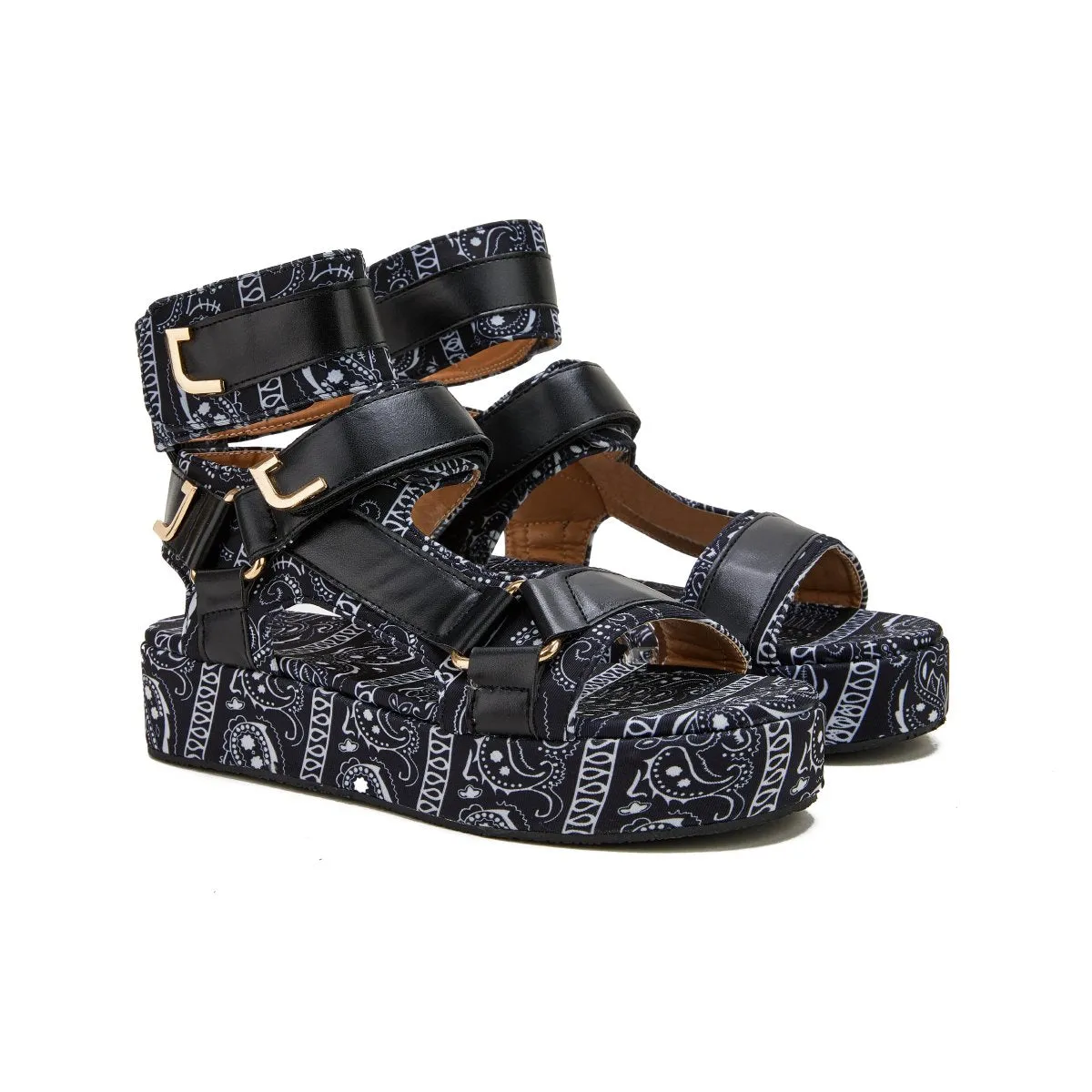 Sohiwoo  Womens Summer Sandals Vintage Graffiti Platforms Sandals Imily Bela