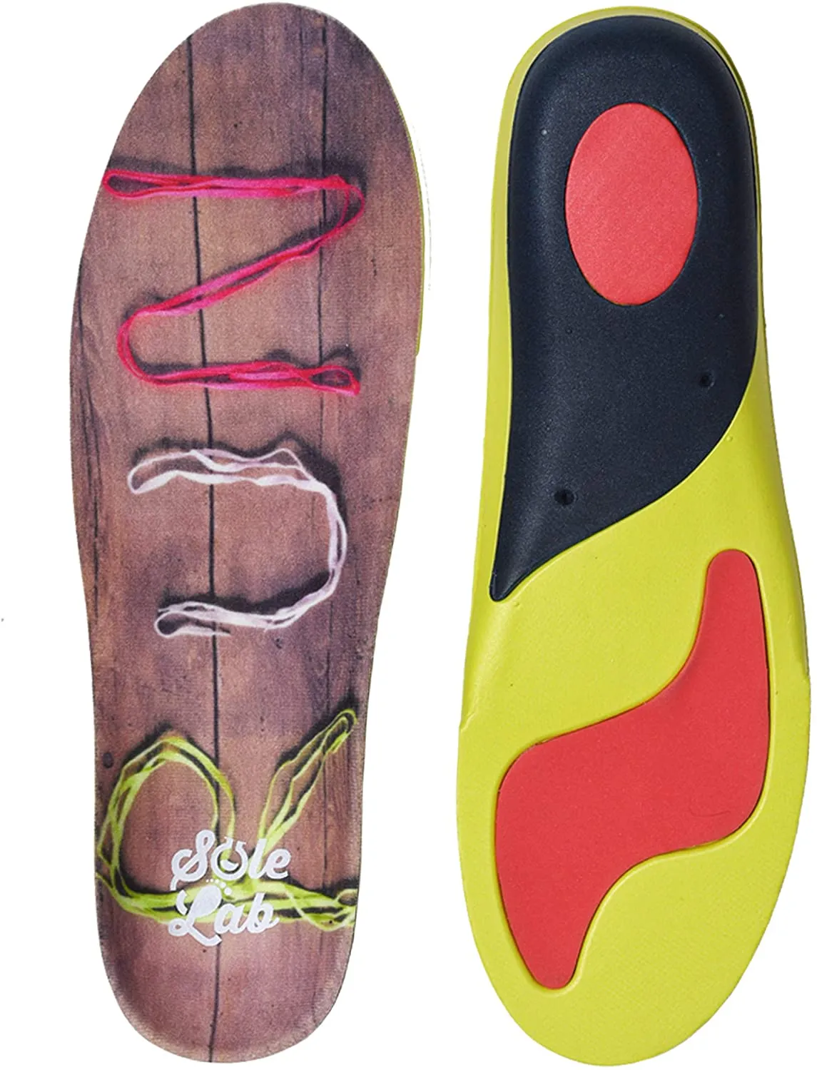 SoleLab Running Shoes Insoles with Graphics | Replacement Padded Inserts | "Run" Graphic