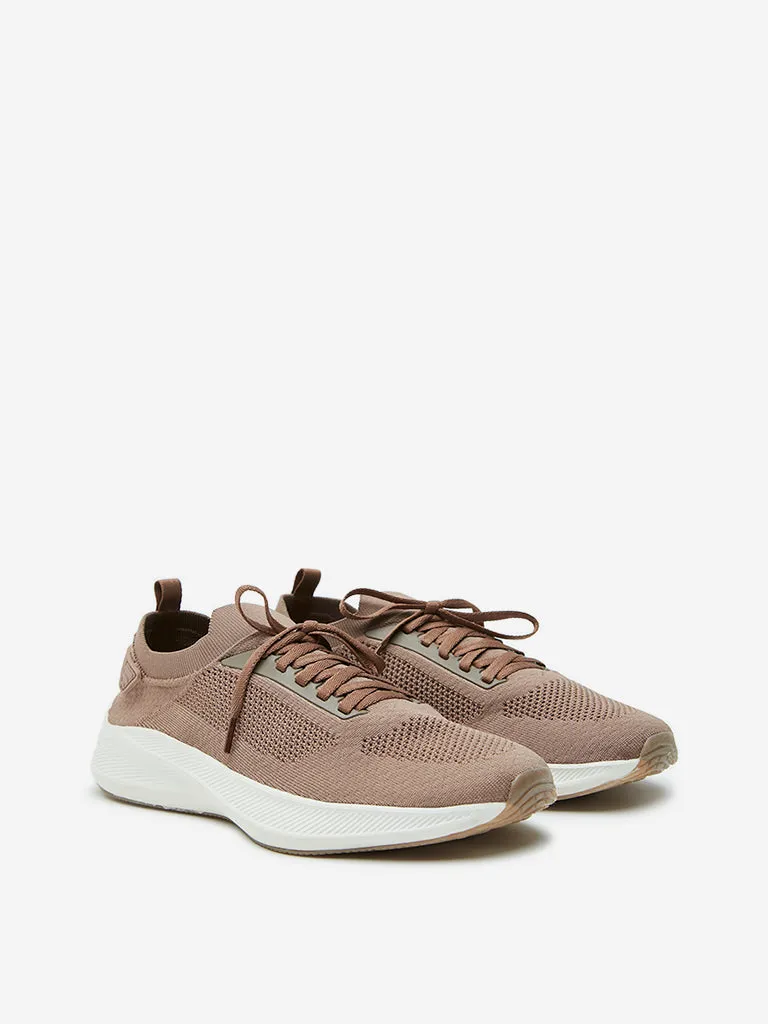 SOLEPLAY Brown Knitted Lace-Up Shoes