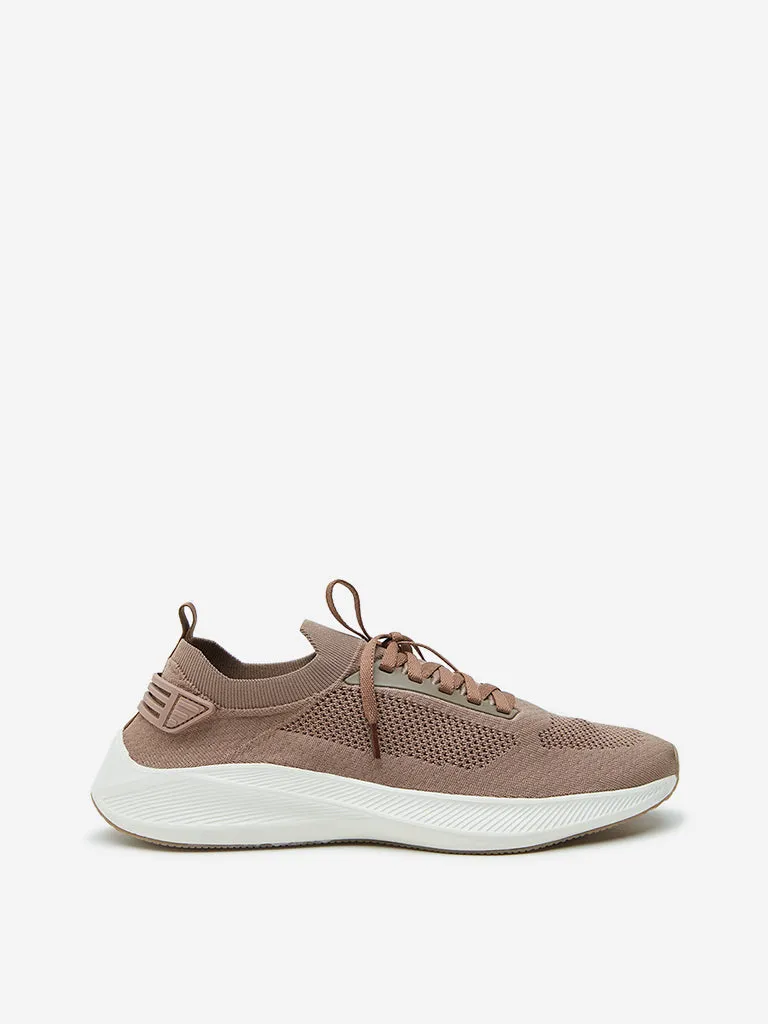 SOLEPLAY Brown Knitted Lace-Up Shoes