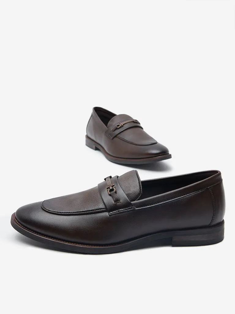 SOLEPLAY Brown Metal Detailed Loafers