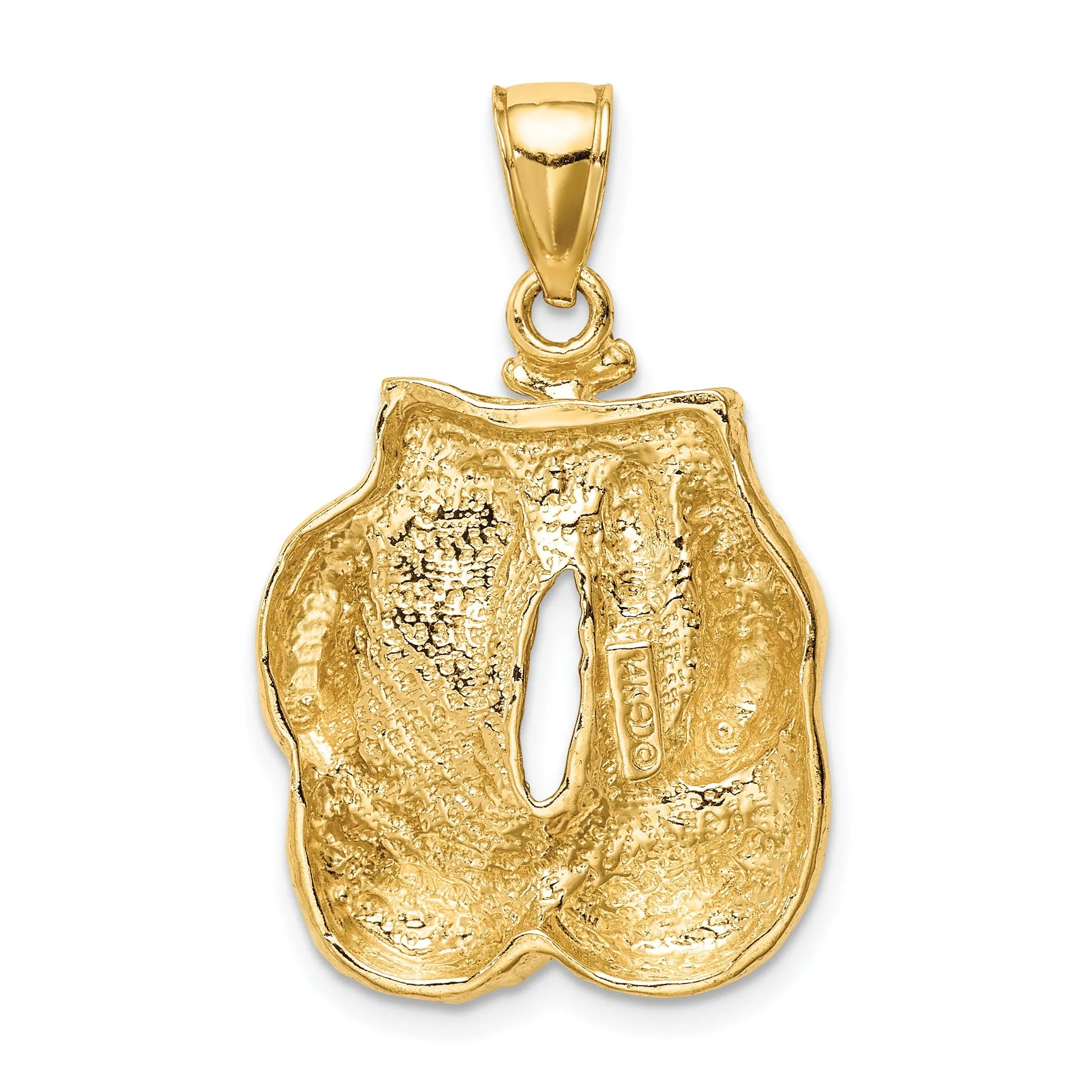 Solid 14k Yellow Gold Boxing Gloves Pendant