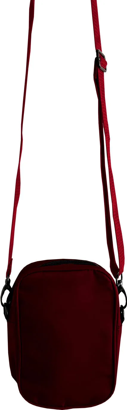 Solid Burgundy Mens Small Crossbody Sling Bag