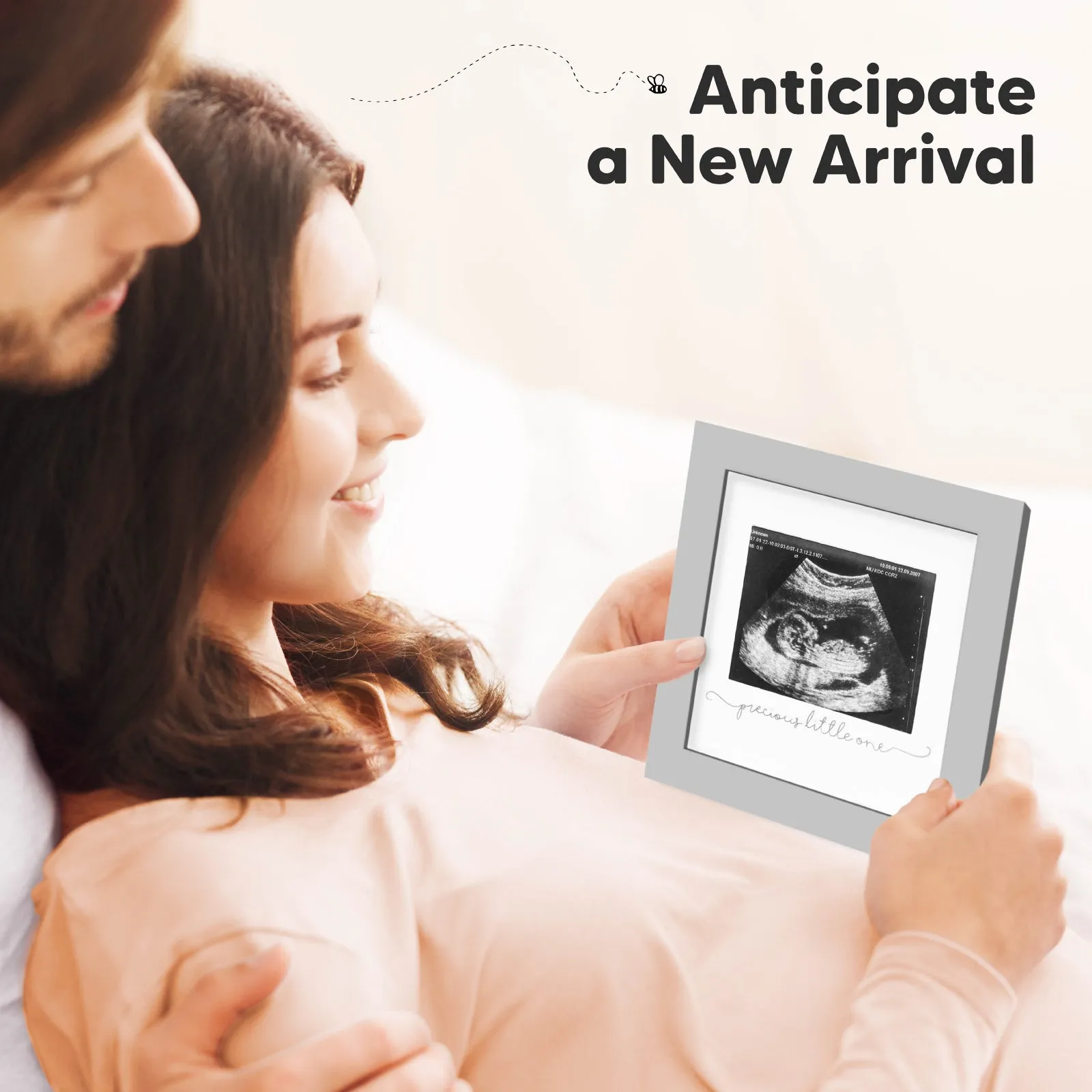 Solo Baby Sonogram Frame (Cloud Gray)