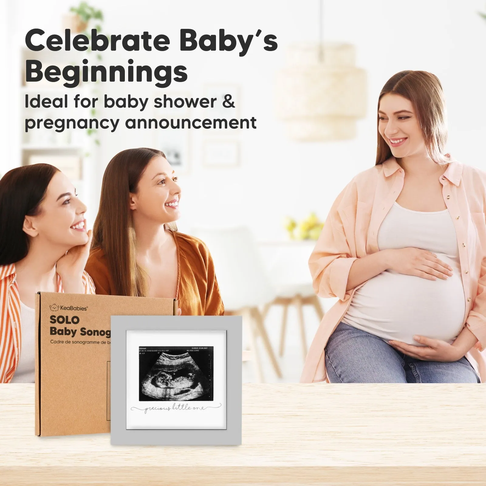 Solo Baby Sonogram Frame (Cloud Gray)