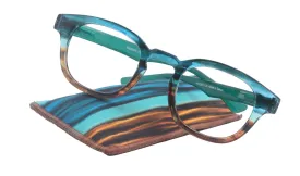 Sorbet Premium Reading Glasses High End Readers  1.25 ..  3.00 (Blue, Brown Transparent) Round Optical Frames. NY Fifth Avenue.