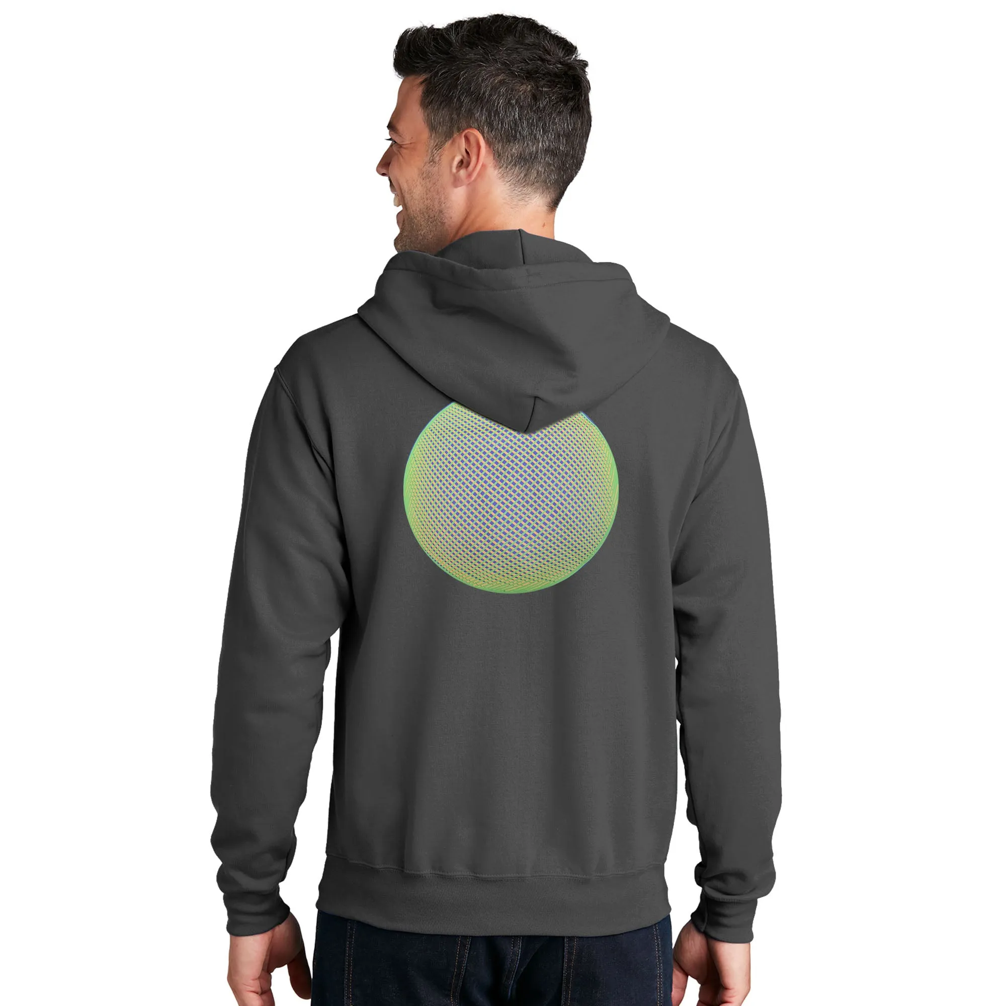 Sovereignty - Zip Up Sweatshirt - Reflection - Grey - Green Logo - XXL