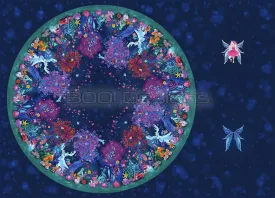 Spandex Circle Panel Fairy Forest Regular - Glitter Stardust