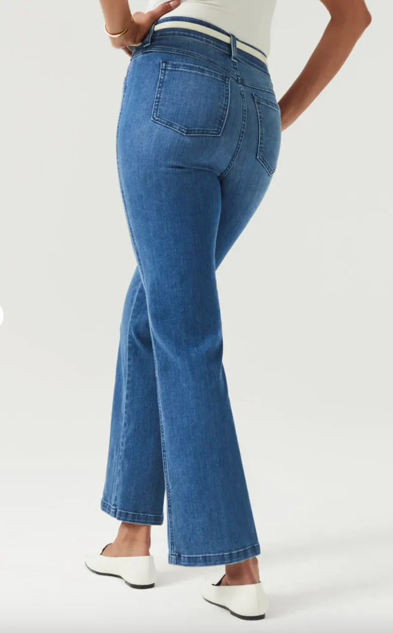 Spanx Crop Kick Flare Jean Vintage Indigo