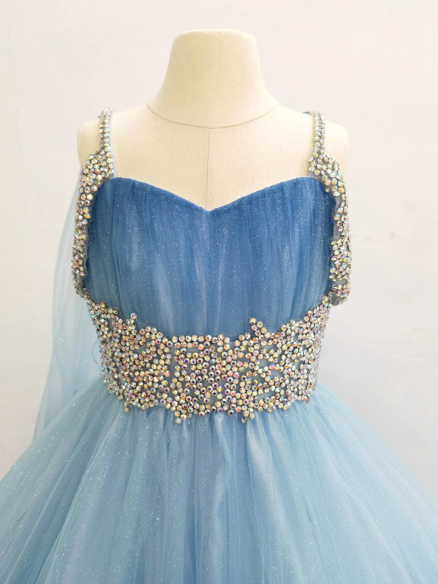 Sparkly Gorgeous Gradient Color Kids Prom Pageant Couture