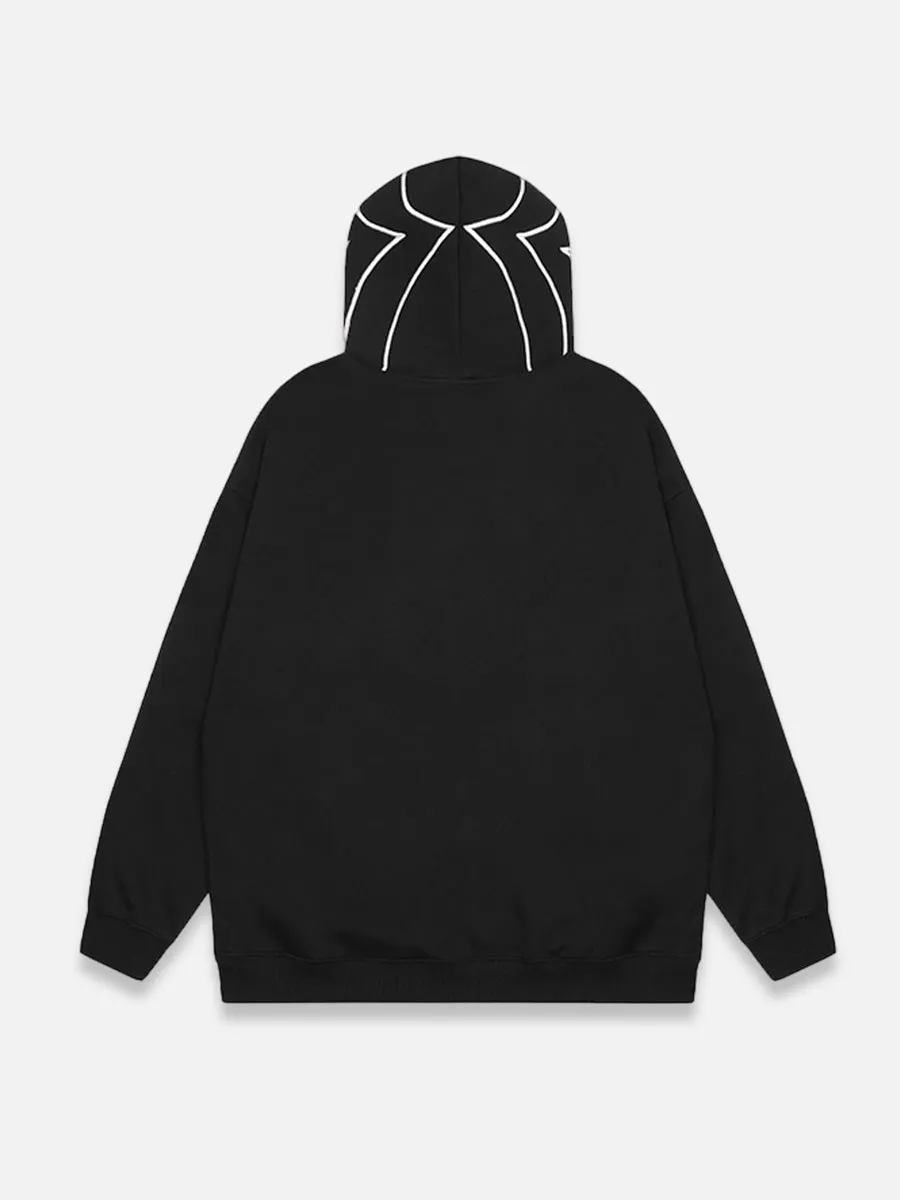 SPIDER-WEB ZIP-UP HOODIE