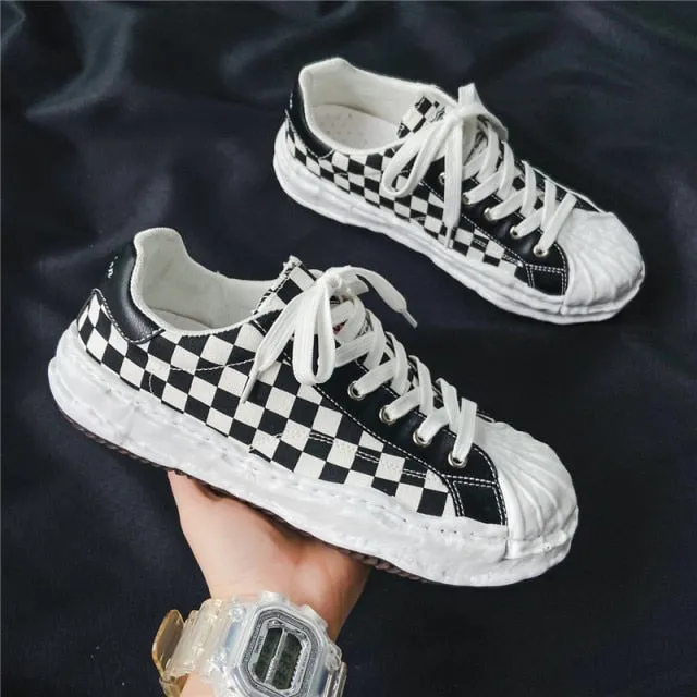 Spring Autumn Retro Shell Shoes Men Casual Sneakers Platform Harajuku Canvas Vulcanized Shoes Men Espadrilles zapatillas lona