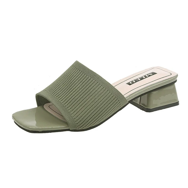 Square Toe Slipper Slides for Women