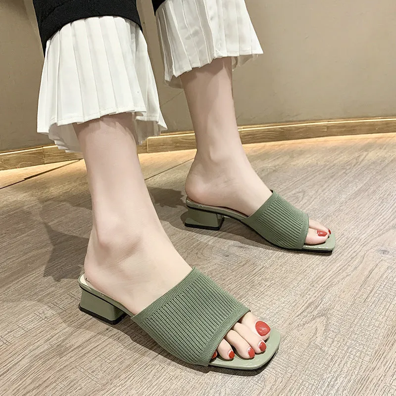 Square Toe Slipper Slides for Women