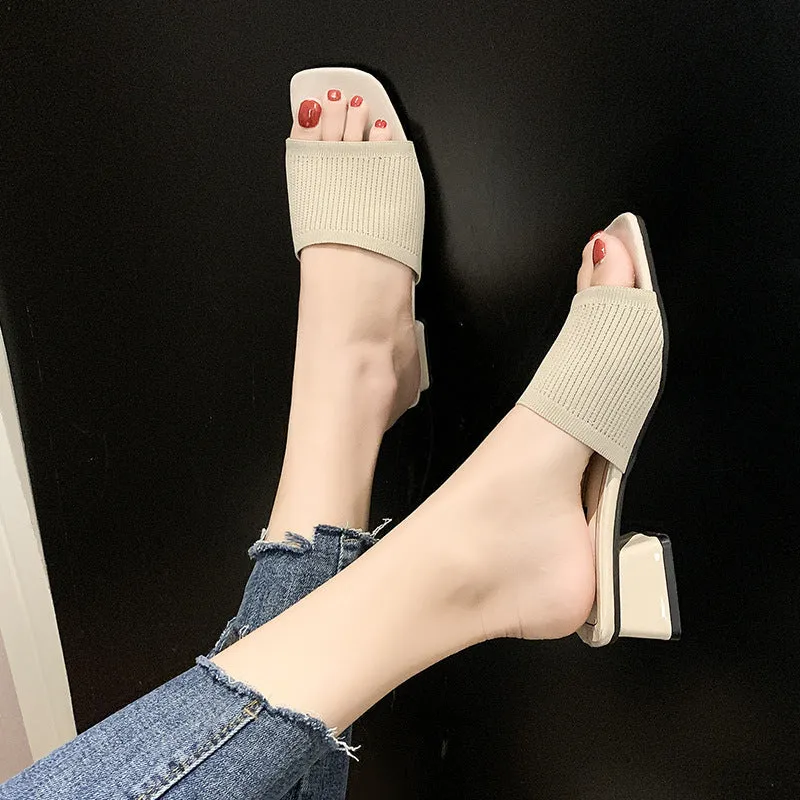 Square Toe Slipper Slides for Women