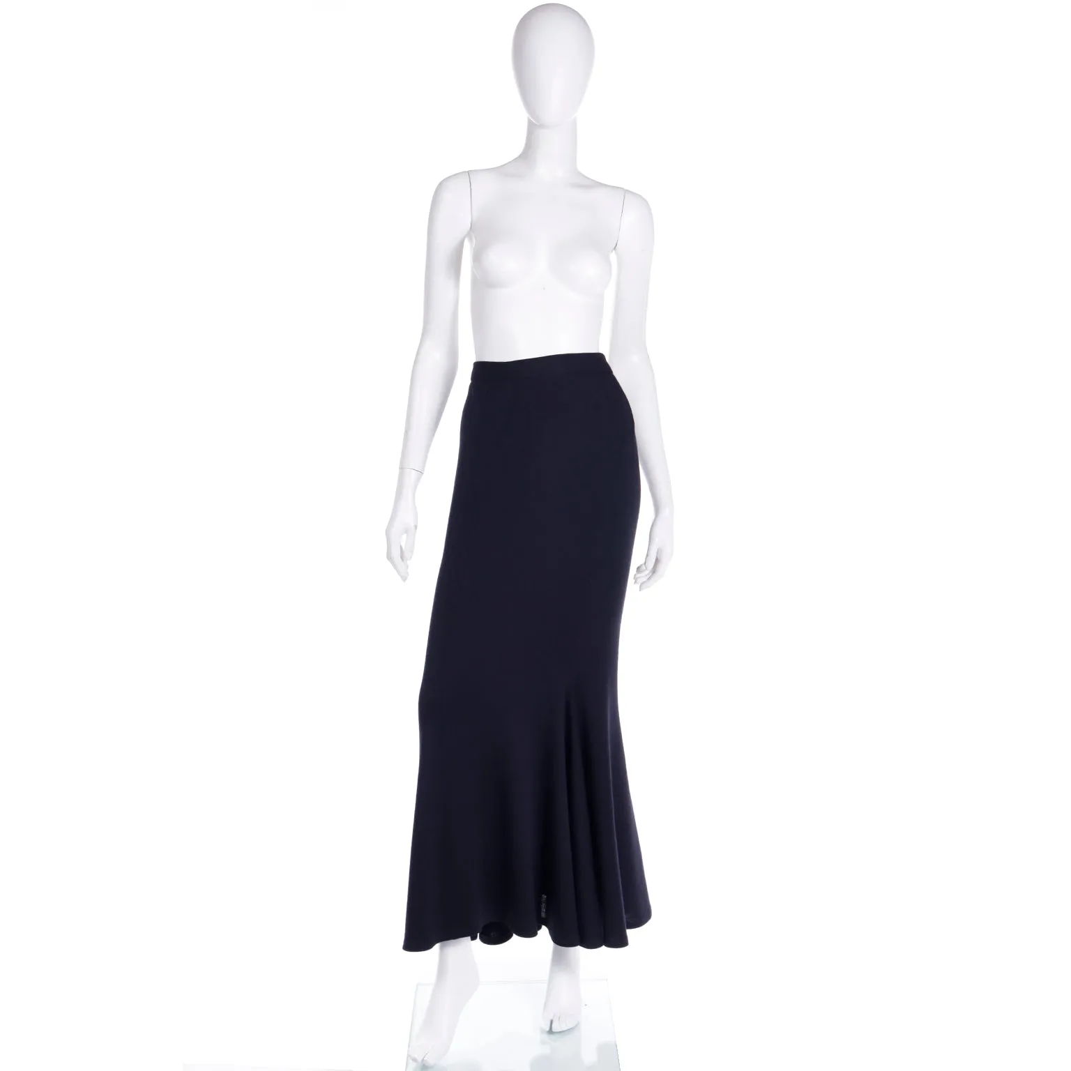 S/S 1992 Isaac Mizrahi Mlack Trumpet Hem Maxi Skirt