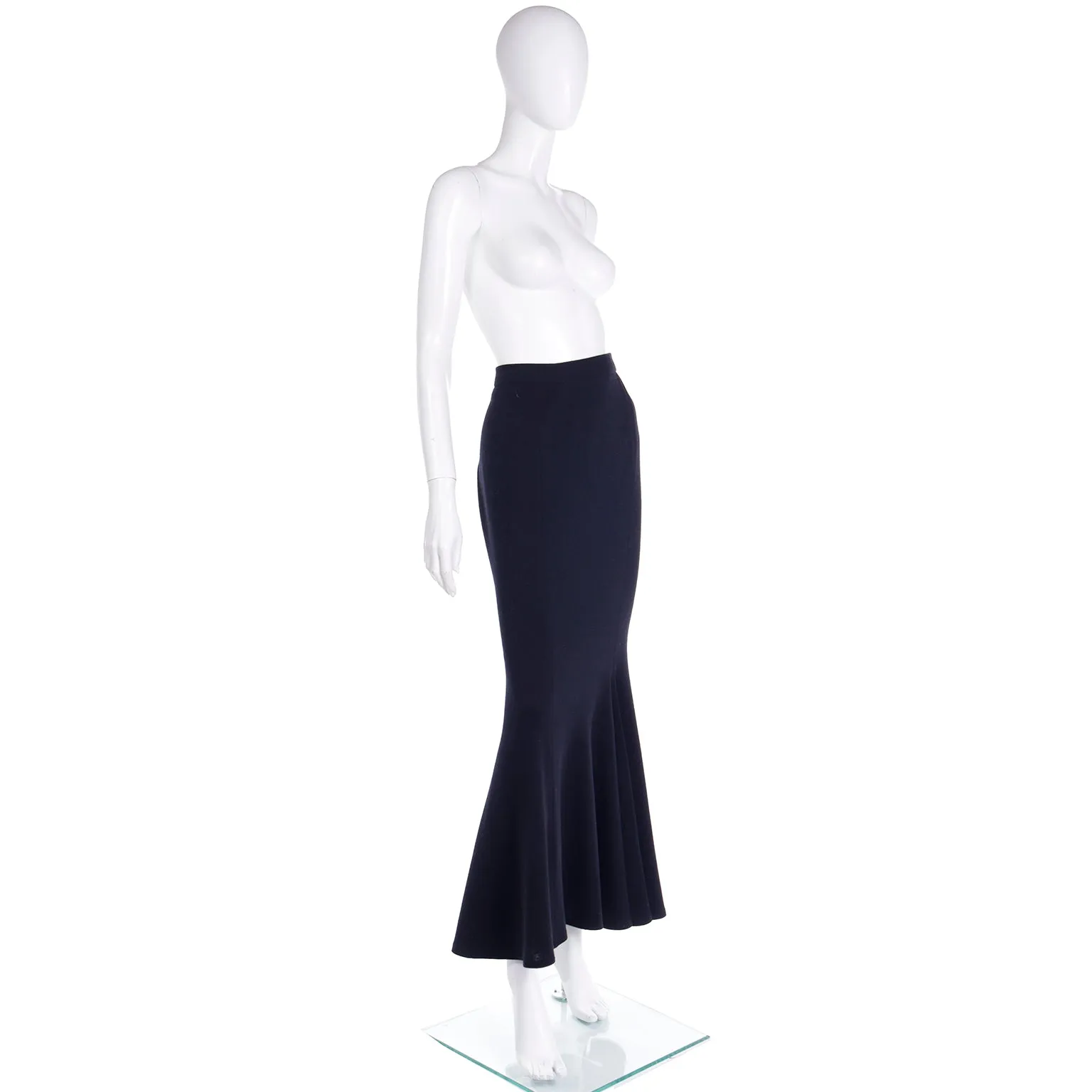 S/S 1992 Isaac Mizrahi Mlack Trumpet Hem Maxi Skirt