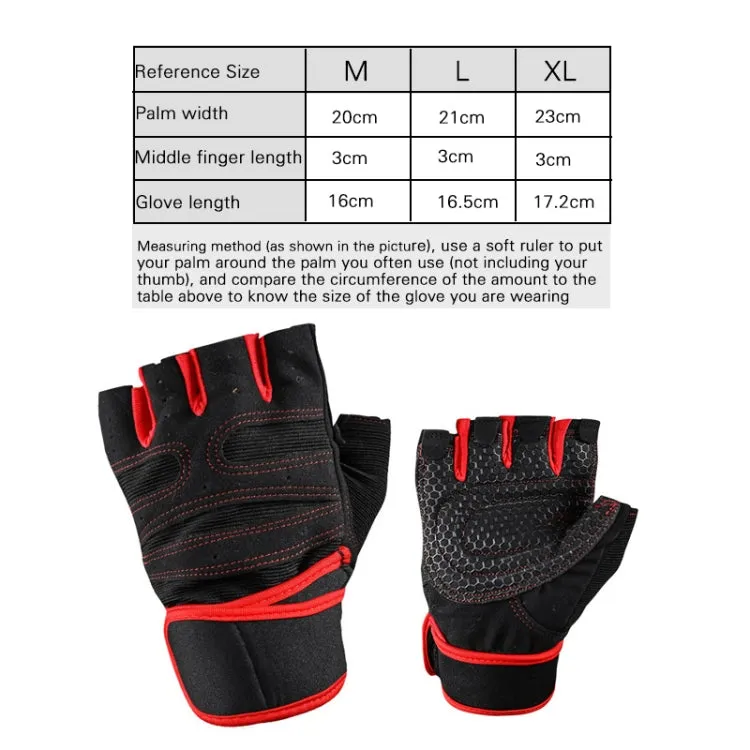 ST-2120 Gym Exercise Equipment Anti-Slip Gloves, Size: L(Red)