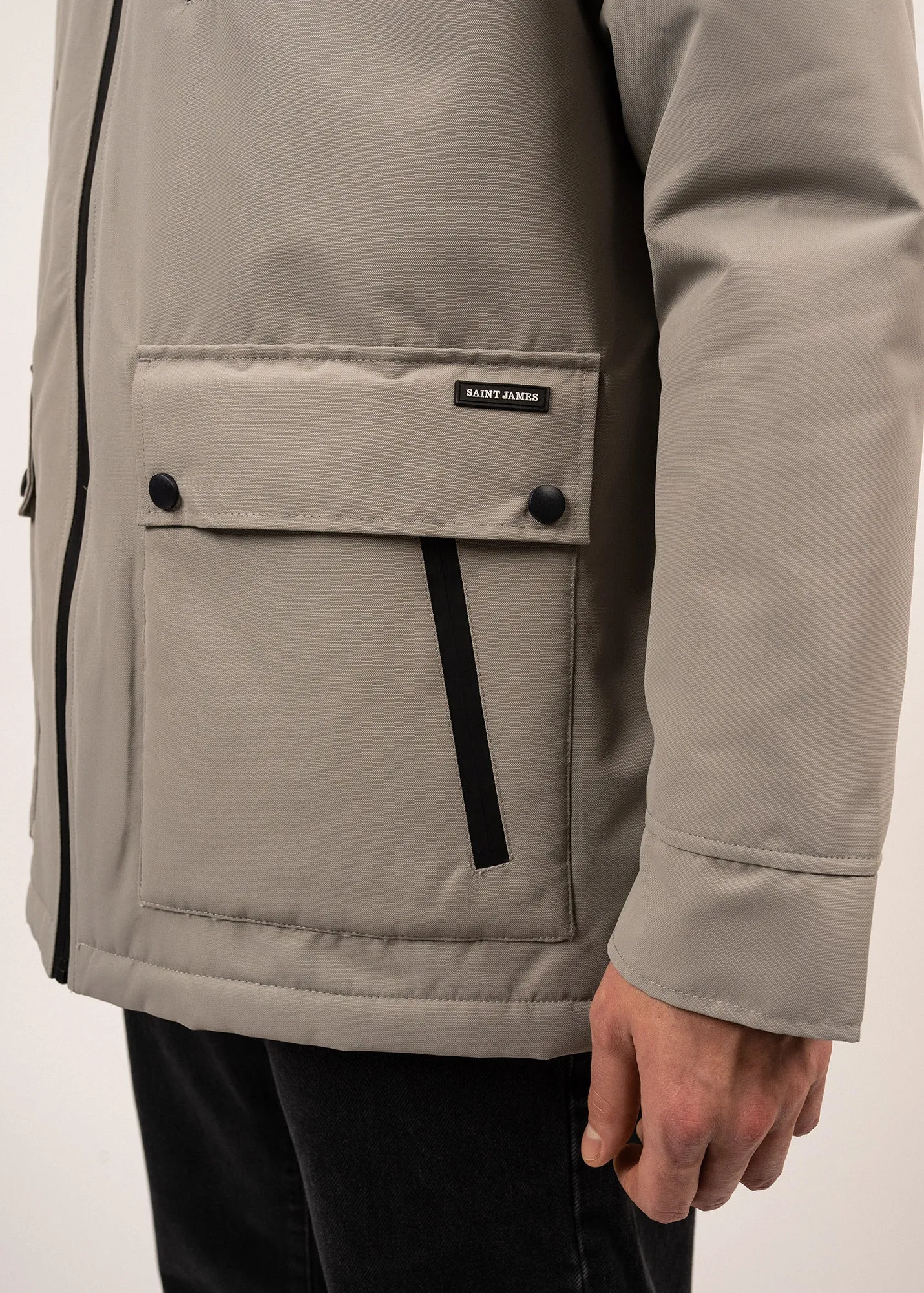 St Gaetan waterproof parka - sherpa lining, down padding (GRIS)