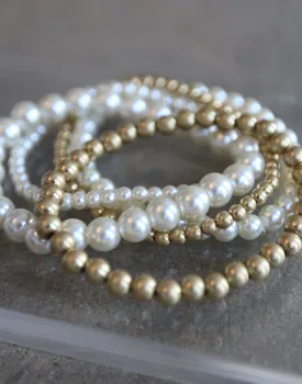 Stacked Pearl Bracelet Set