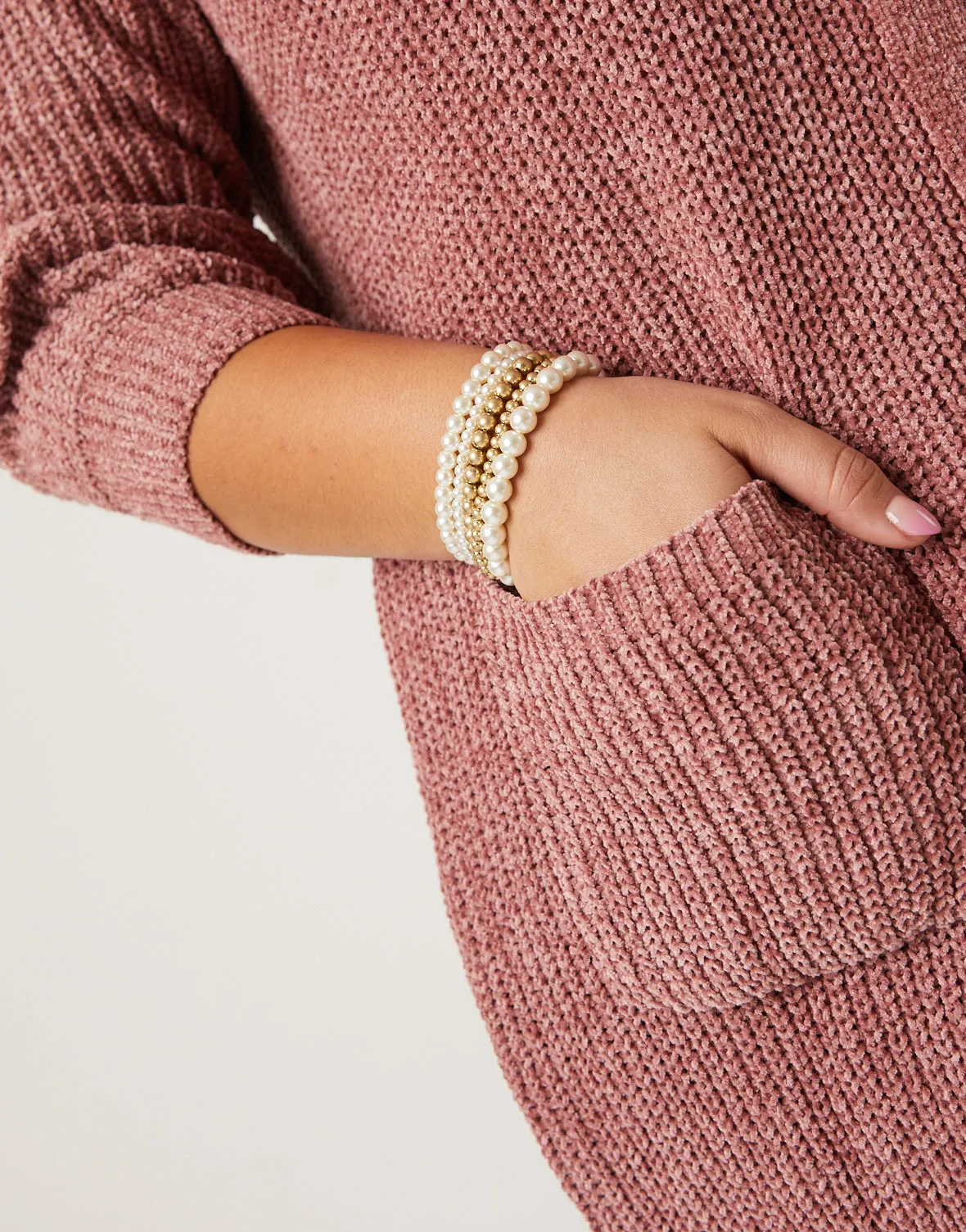 Stacked Pearl Bracelet Set