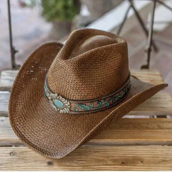 Stampede Women's Brown Straw Western Hat - The Cattail