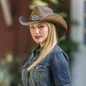 Stampede Women's Brown Straw Western Hat - The Cattail