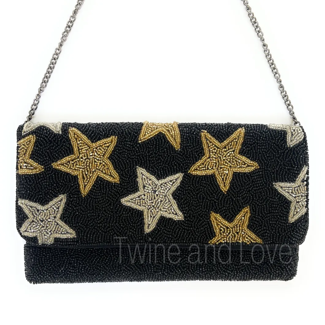 Star Beaded Clutch Purse