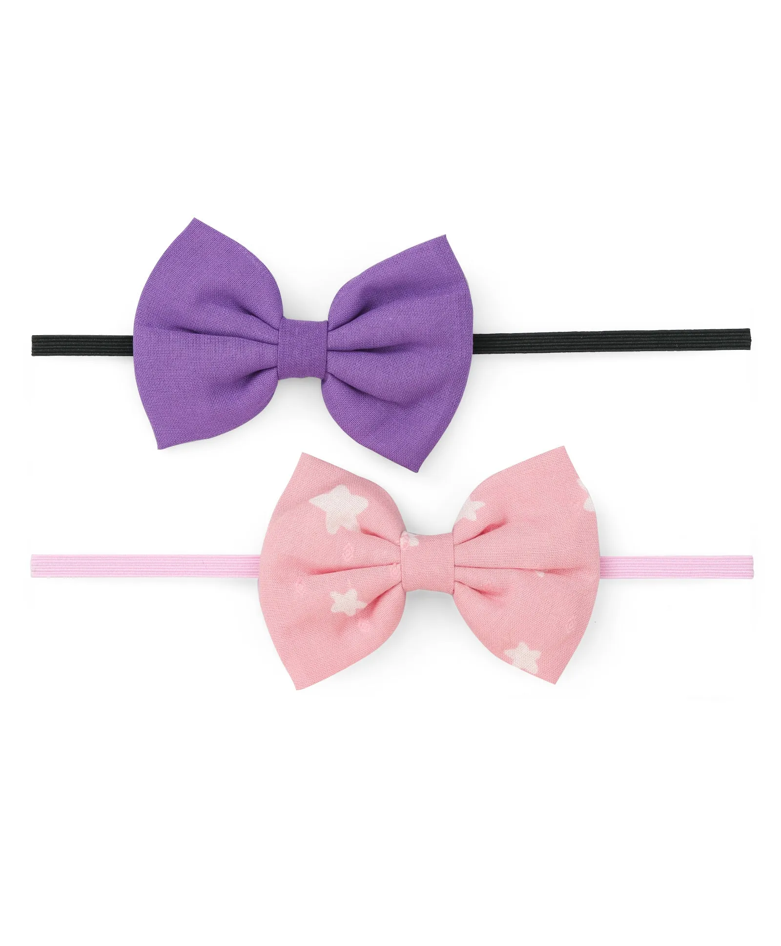 Star Bow Headband Set - Purple & Pink