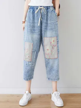 Starry Eyes Denim Baggy Cropped Pant