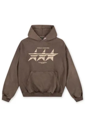 STARS BROWN SAND WASHED HOODIE